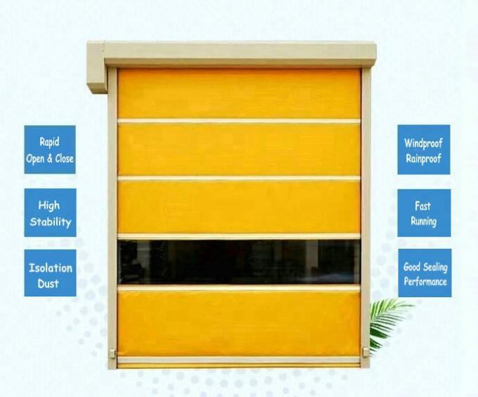 Автоматическая дверь свертывая шторки PVC пластиковая высокоскоростная для склада с четким представлением